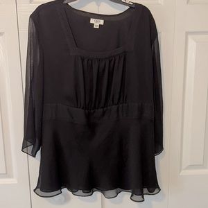 Cato Women Black sheer top 22W/24W